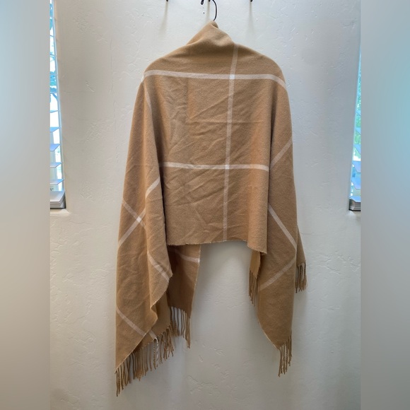 J. Crew Tan & White Poncho - Picture 2 of 5